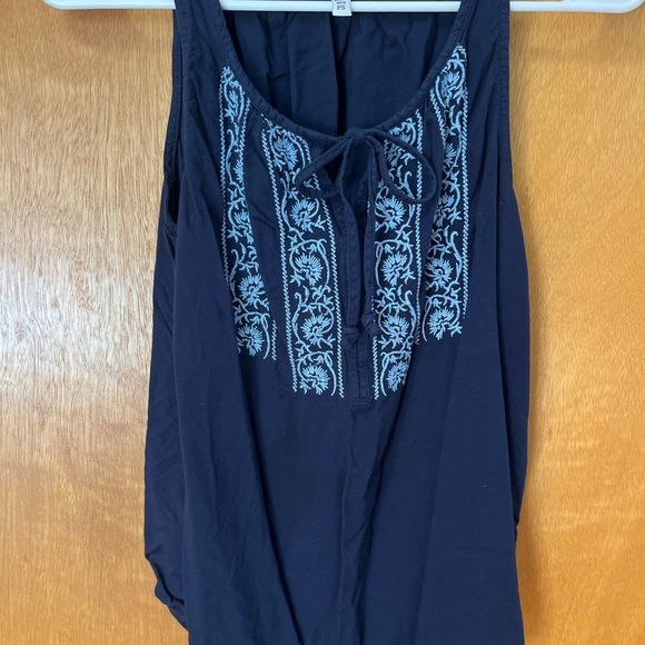 Sonoma Tops - Sonoma Blue Sleeveless Embellished Tank Top